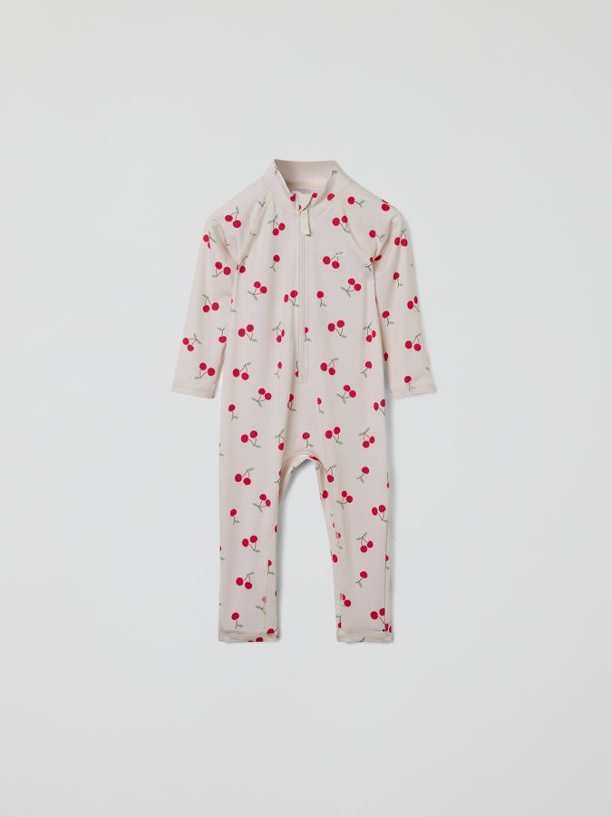 Långärmad UV-dräkt körsbär