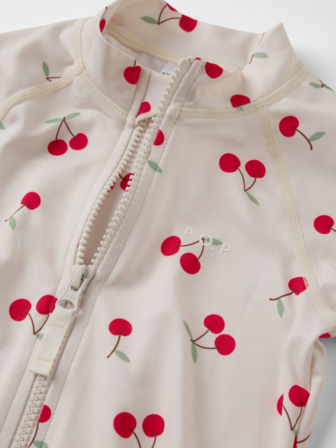 Långärmad UV-dräkt körsbär