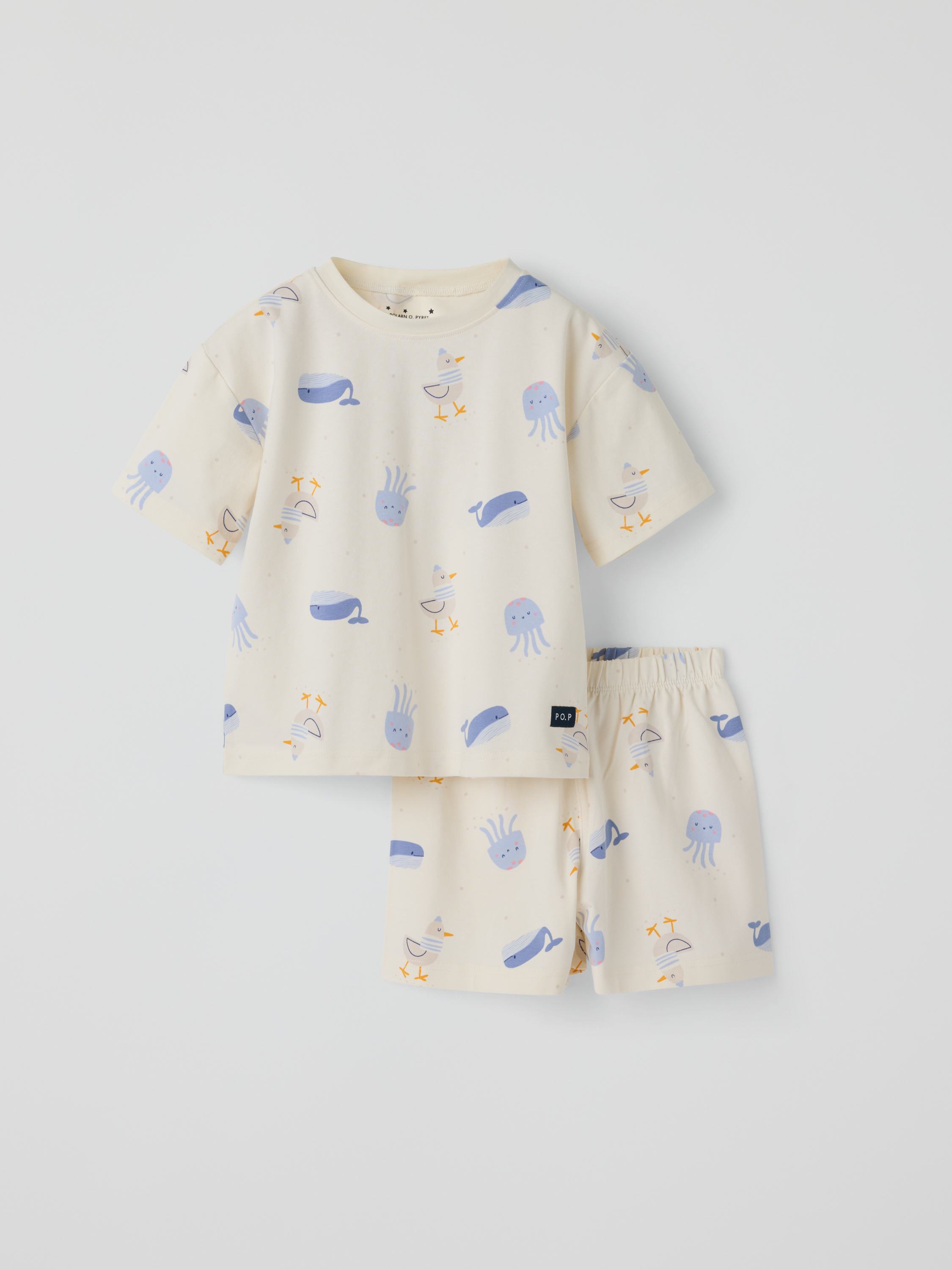 Kortärmad pyjamas fiskar | barnklader - pyjamas-nattlinnen - pyjamas | BabyMode