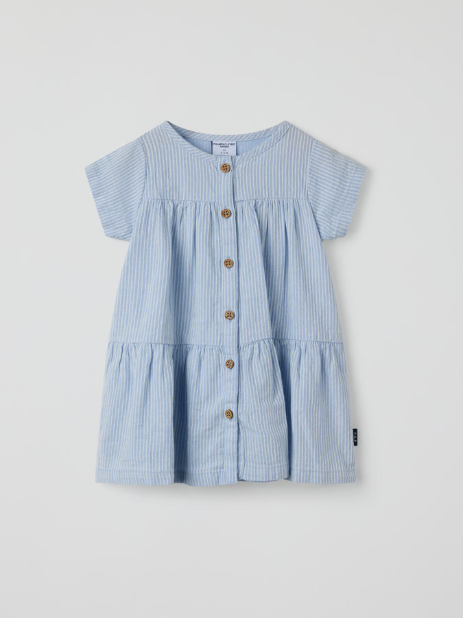 Kortärmad klänning randig