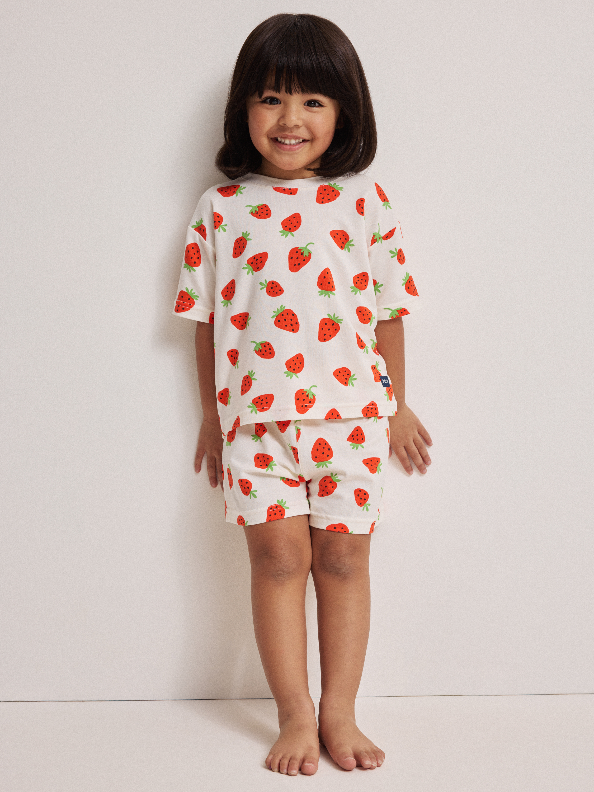Kortärmad pyjamas jordgubbar | barnklader - pyjamas-nattlinnen - pyjamas | BabyMode