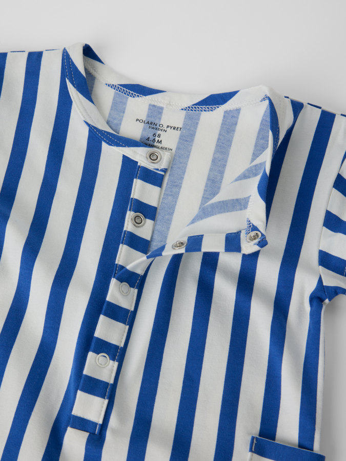 Kortärmad jumpsuit randig