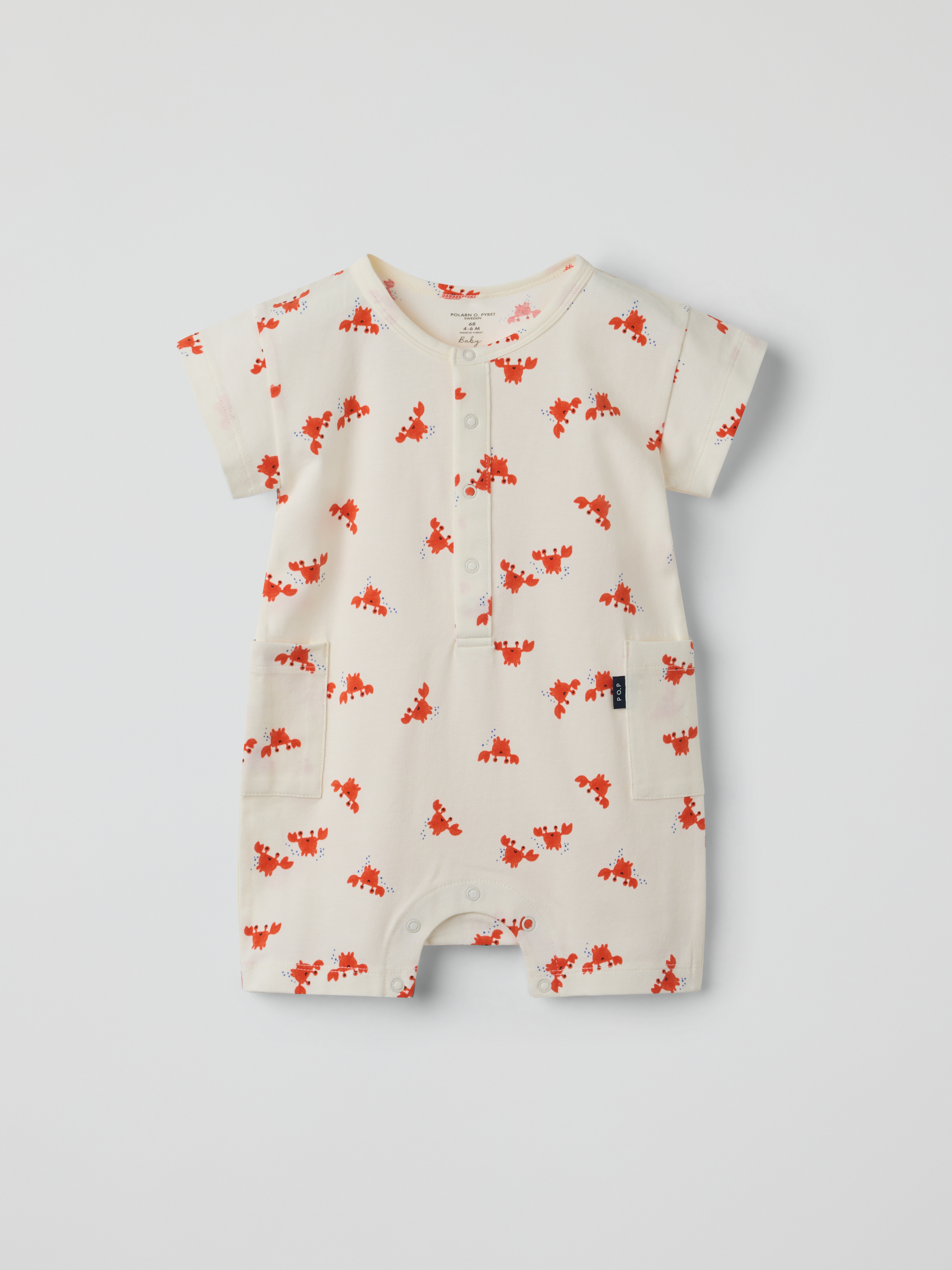 Kortärmad jumpsuit krabbor | barnklader - klader - jumpsuits | BabyMode