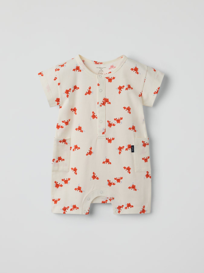 Kortärmad jumpsuit krabbor