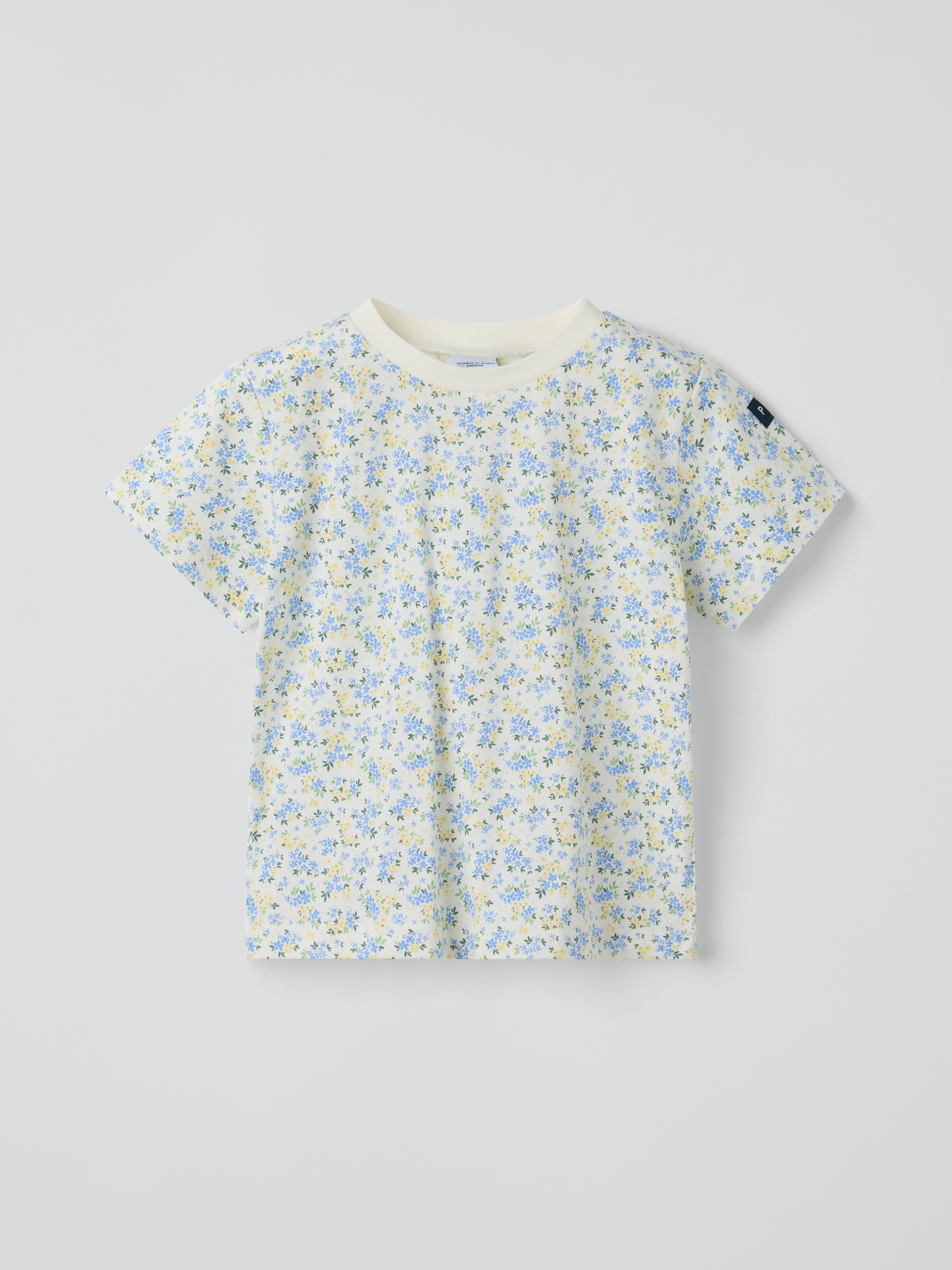 T-shirt blommig - Ljusblå