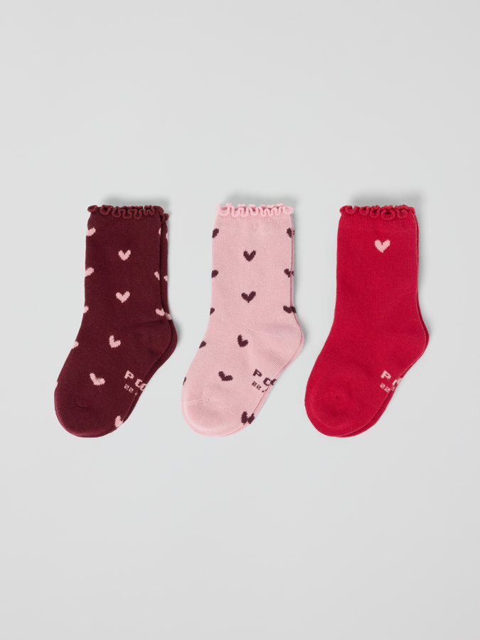 3-pack strumpor hjärtan