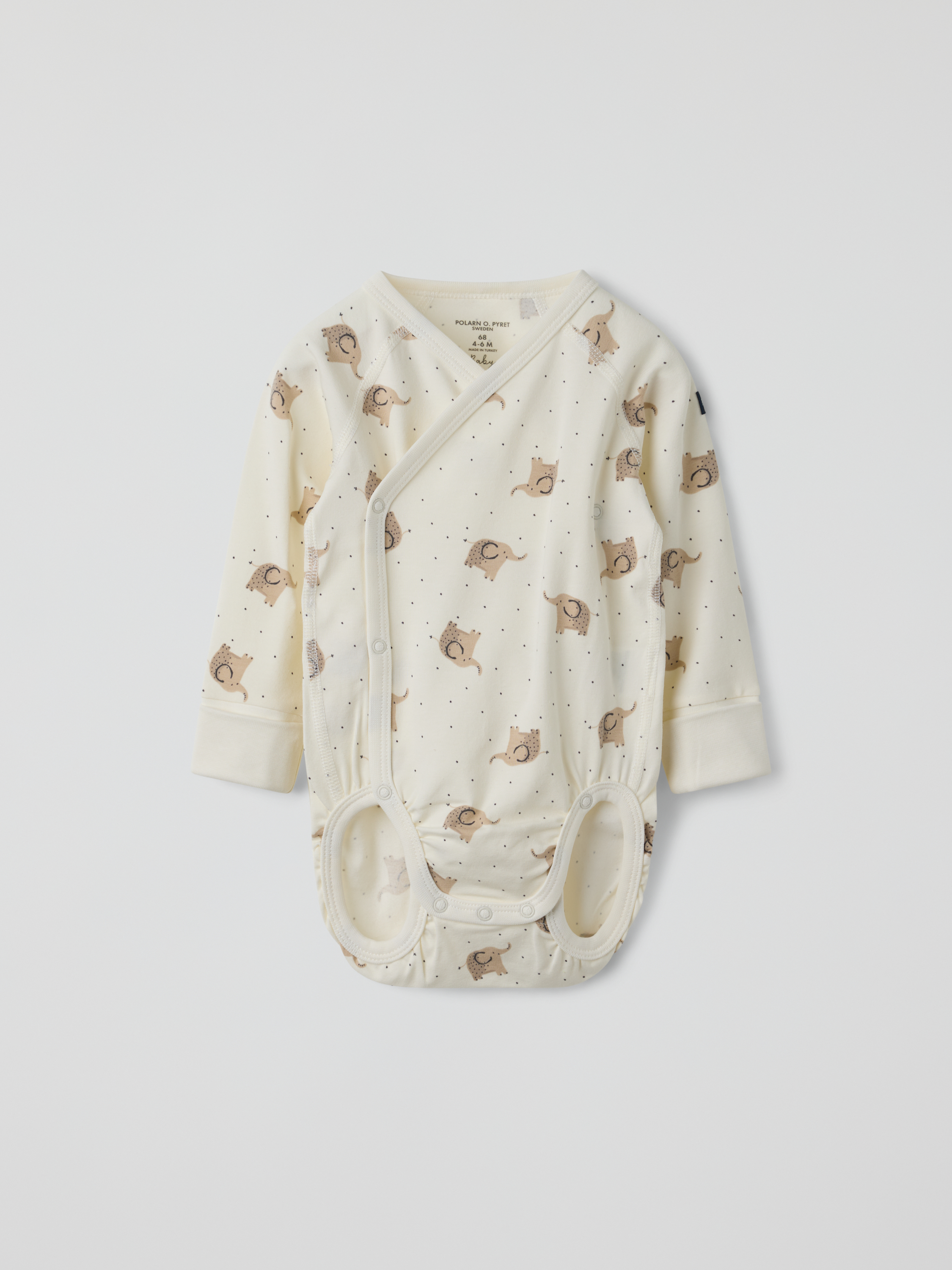Förlängningsbar omlottbody elefanter | barnklader - klader - bodys | BabyMode