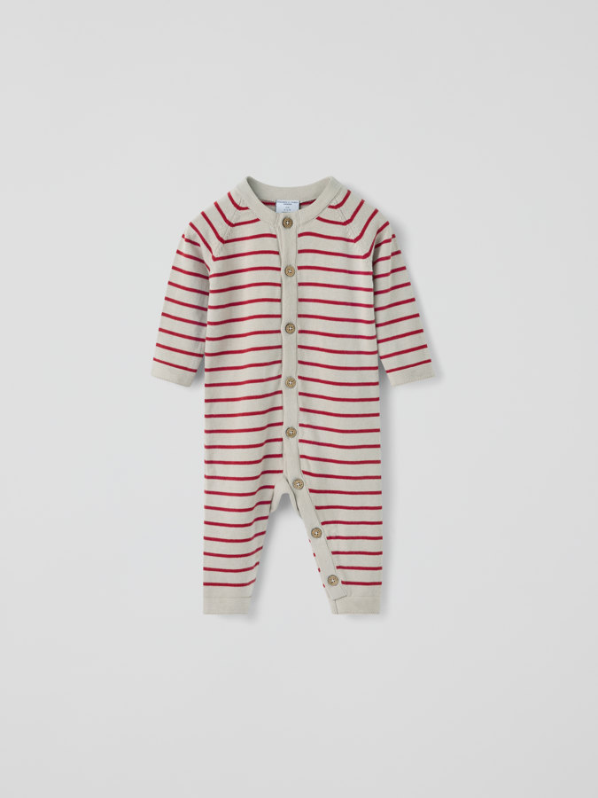 Stickad overall randig baby Stickad overall randig baby