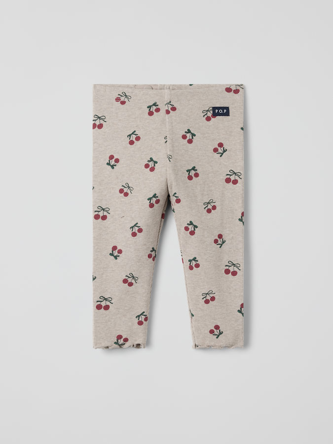 Ribbade leggings körsbär