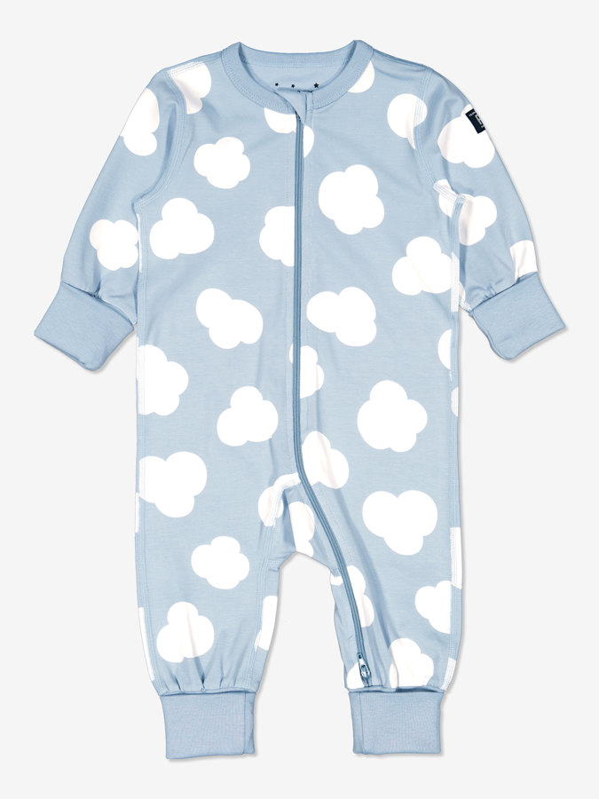 Pyjamasoverall med moln-tryck baby