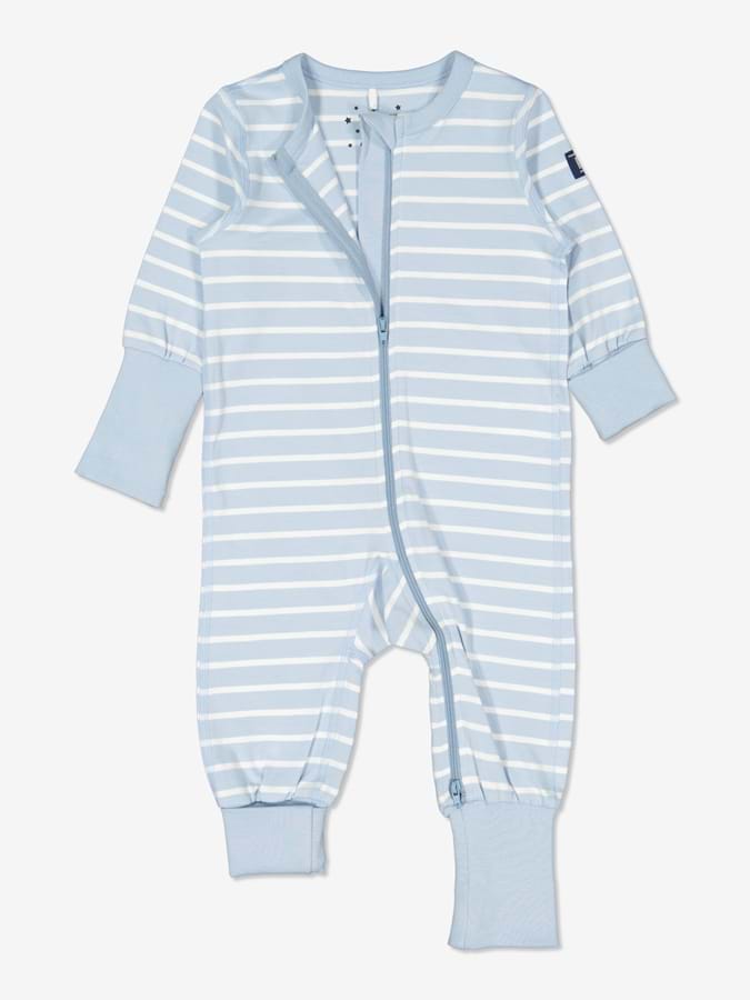 Randig pyjamasoverall baby